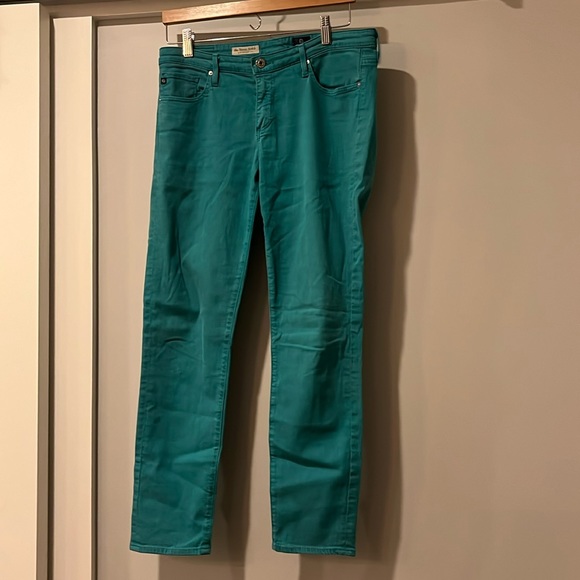 Ag Adriano Goldschmied Pants - AG Adriano Goldschmied turquoise Stevie Ankle skinny jeans